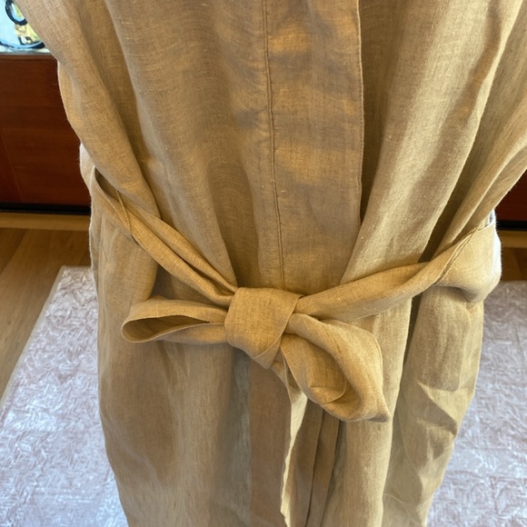 J Crew tan 100% linen dress- classy and comfortable Size XL - Picture 4 of 8